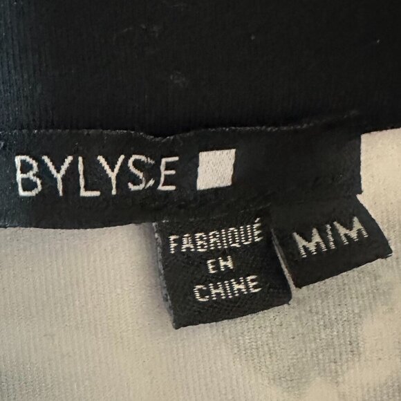 Bylyse Zip-Down Stretch Jacket Sweater Athleisure Nylon Floral Print Size Medium - Picture 11 of 12